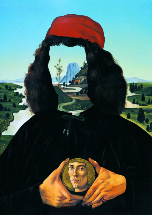 Aydin Aghdashloo <br> Identity: In Praise of Sandro Botticelli, 1975 <br> Printed in 2019 <br> Hand-pulled nine-layer silk screen print on Arches 300gsm <br> 76 x 57 cm <br> Limited edition of 20