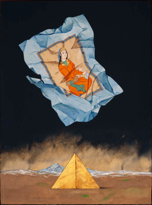 Aydin Aghdashloo <br> Crumpled Miniature, 2019 <br> Printed in 2019 <br> Hand-pulled eight-layer silk screen print on Arches 300gsm <br> 74 x 75 cm <br> Limited edition of 20