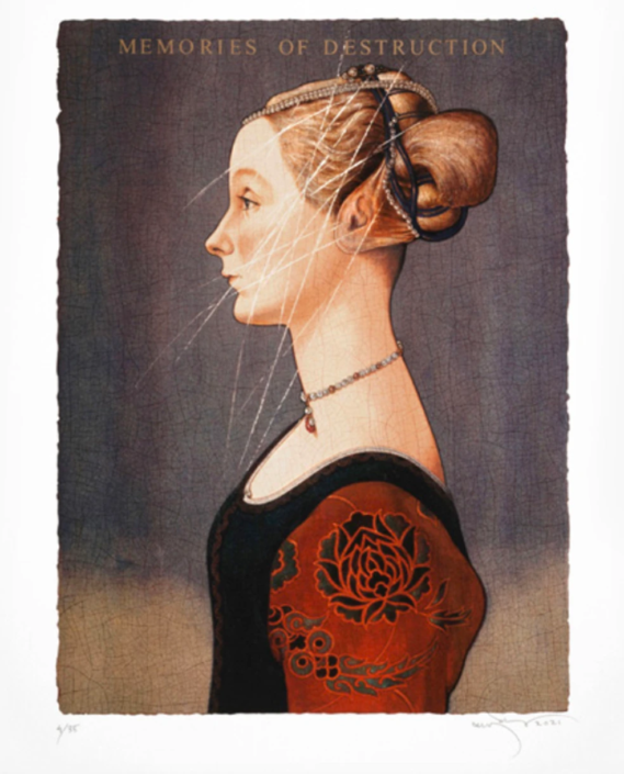 Aydin Aghdashloo <br> Memories of Destruction, 2012 <br> Printed in 2021 <br> Hand-pulled nine-layer silk screen print on Arches 300gsm <br> 76 x 57 cm <br> Edition of 35